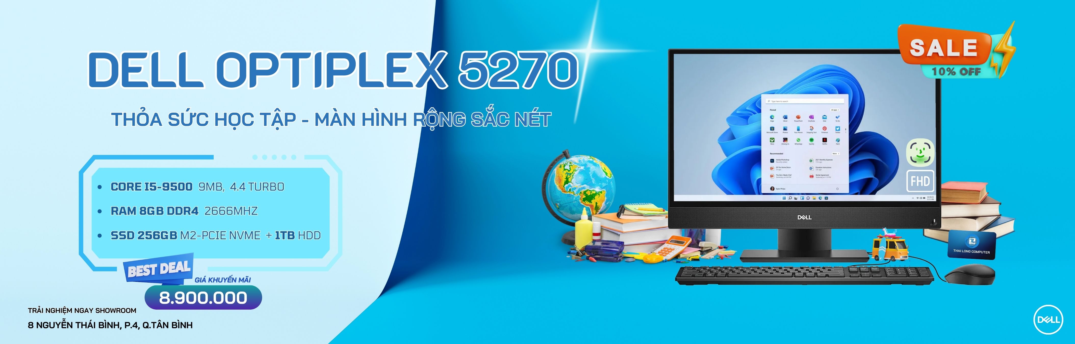 Dell Optiplex 5270 All-In-One Core I5-9500/ 16GB/ 256GB + 1TB HDD/ 21.5 FHD/ Like New 99% – Full Box )